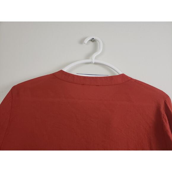 (O5) Cotton Bleu Womens Top Size L Pom Pom Peasant Boho Bohemia Tassel Rust - Picture 5 of 7